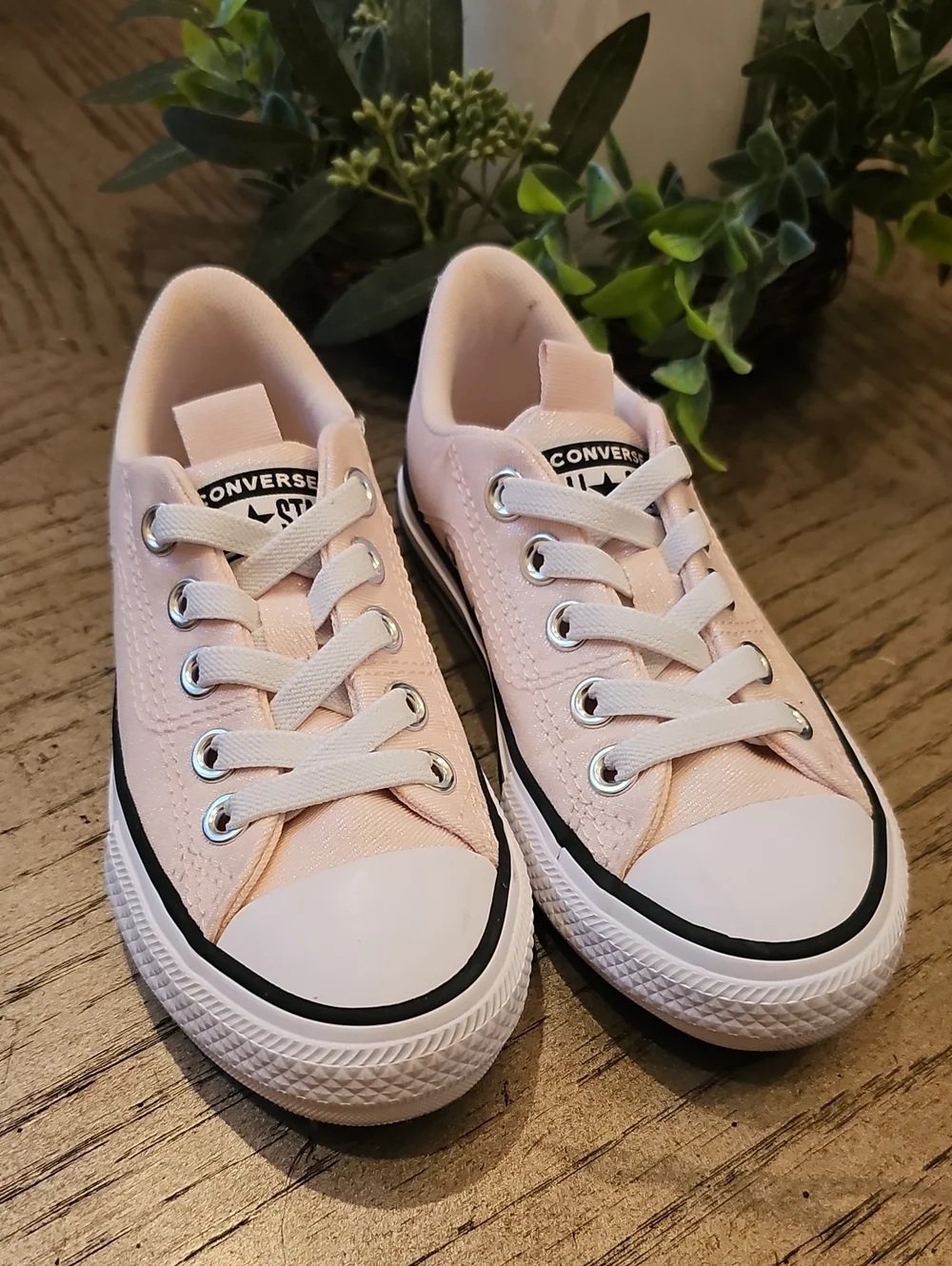 Converse Pink Shimmer Slip On Sneakers Size 12 NWOT